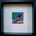 KINGFISHER - Focus     - Original framed coloured pencil drawing      (The Expressive Self Collection)
