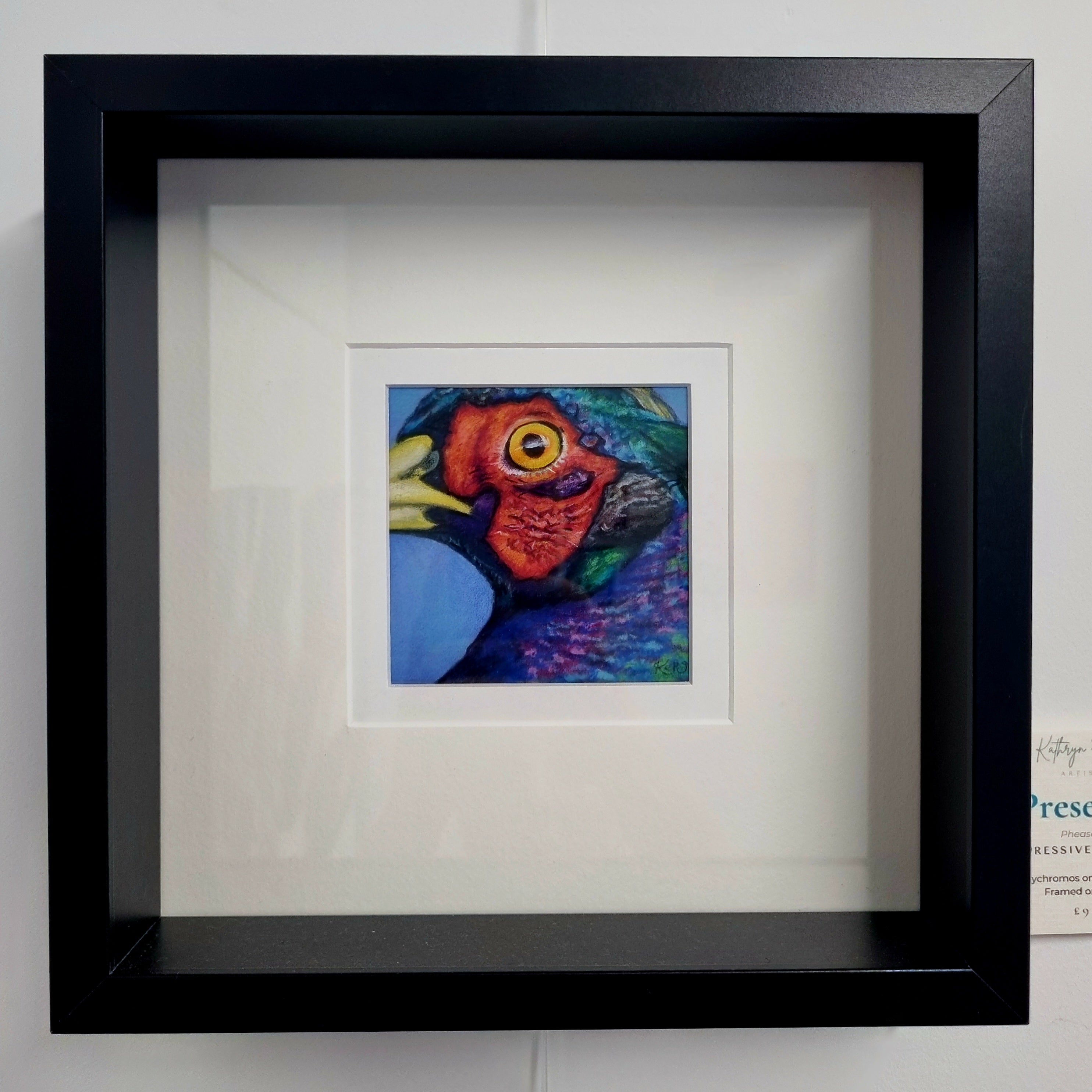 PHEASANT - Presence     - Original framed coloured pencil drawing      (The Expressive Self Collection)